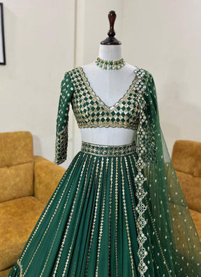 Green Colour Embroidered Attractive Party Wear Lehenga choli SI 1052