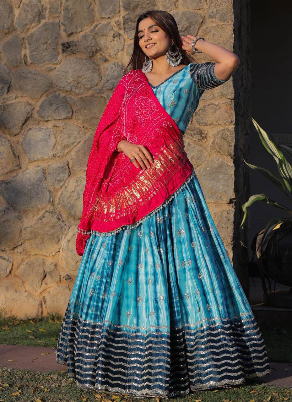 Blue Colour Embroidered Attractive Party Wear Lehenga Choli SI 1071