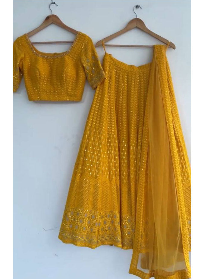 Yellow Designer Partywear Haldi Special Bridesmaid Lehenga choli SI 162