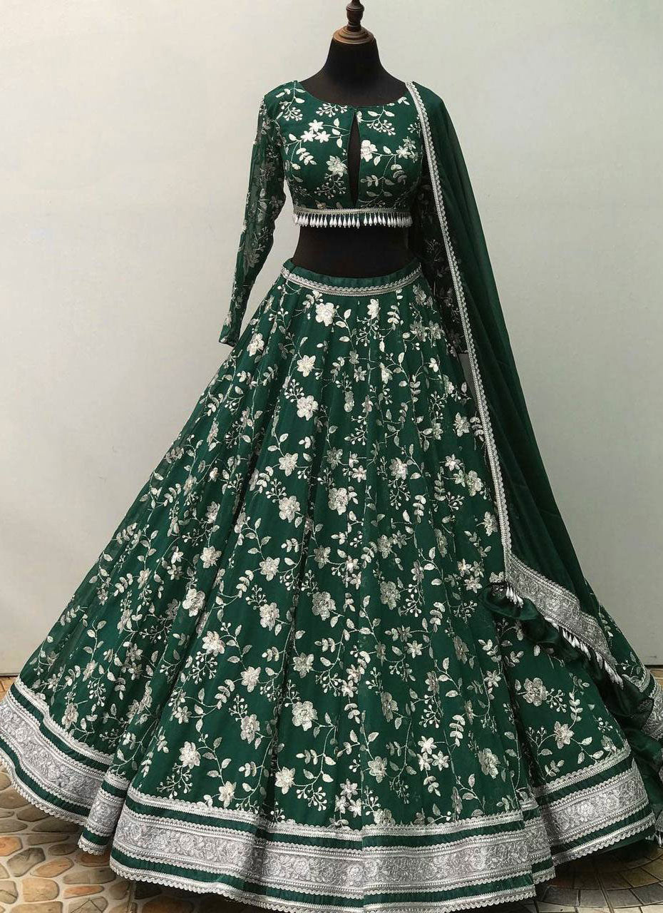 Green New Designer Lehenga -Choli In New Fancy Style SI 275