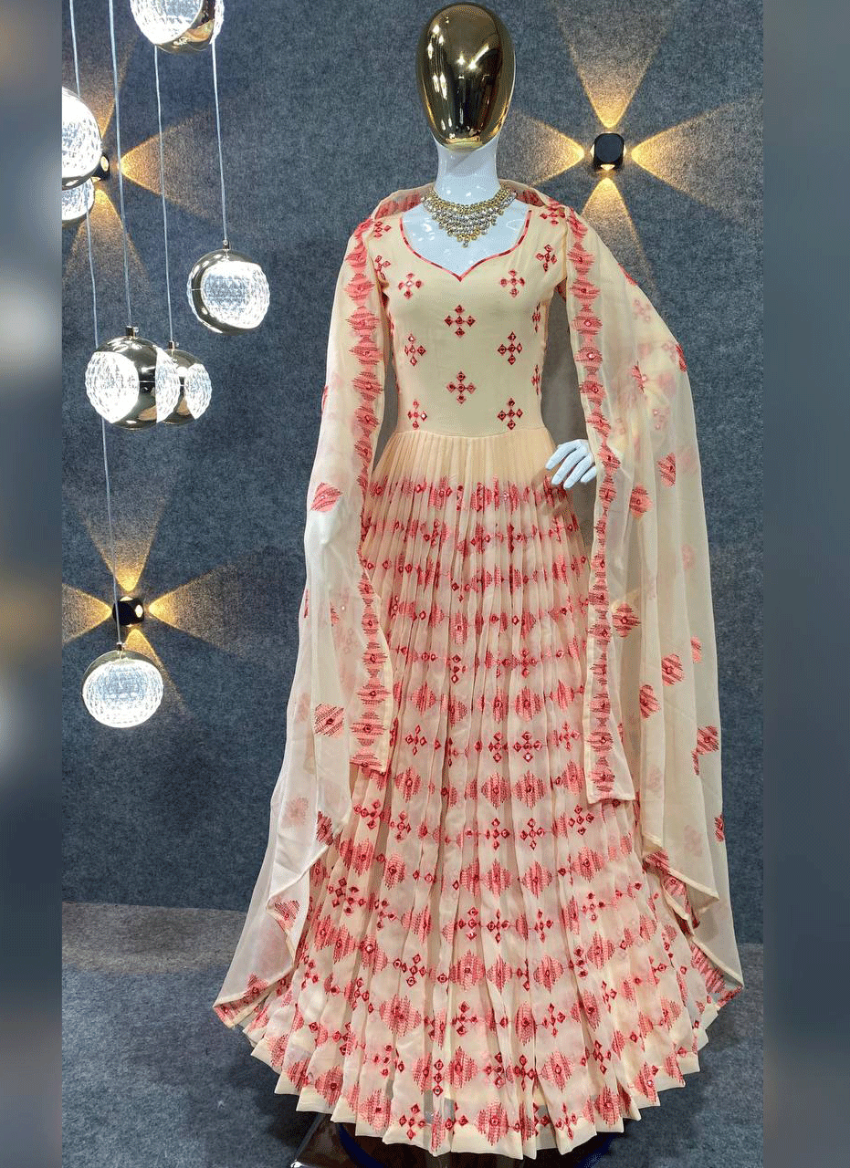 Fox Georgette With Croset Gown for Festive