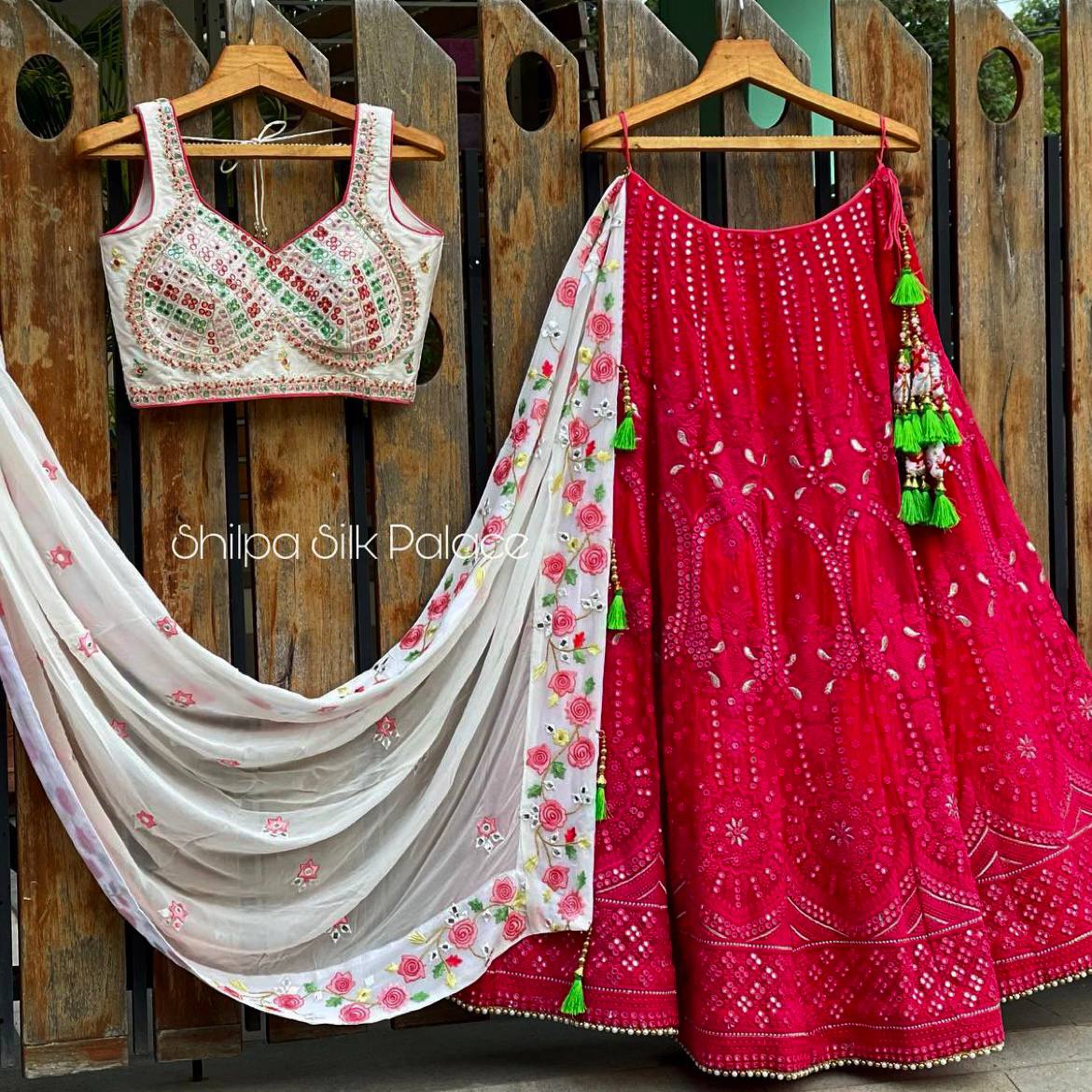 Gajari Red Colored Attractive Party Wear Lehenga Choli With Embroidery Work SI 556