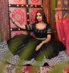 Black Embroidered Attractive Party Wear Lehenga choli SI 2042