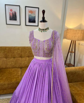 Light Purple Embroidered Attractive Party Wear Lehenga choli SI 2047