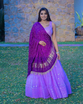 Light Purple Embroidered Attractive Party Wear Lehenga choli SI 2053