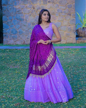 Light Purple Embroidered Attractive Party Wear Lehenga choli SI 2053