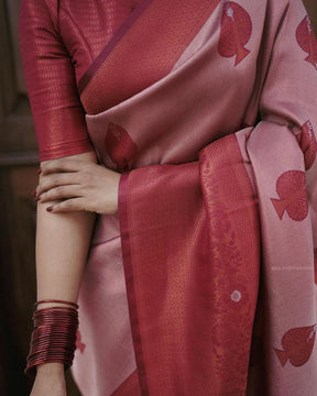 Magnetic Print Kanjeevaram Silk Saree with Border