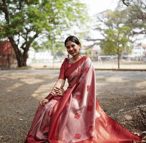 Magnetic Print Kanjeevaram Silk Saree with Border